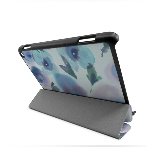 Beautiful Caseable Kindle Fire 8 Tablet Smart Case in Watercolour Flowers Blue. - Picture 3 of 9